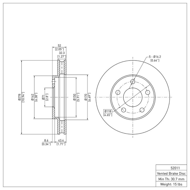 GeoSpec-Coated Rotor, 1997-2005 GM, Position: Front