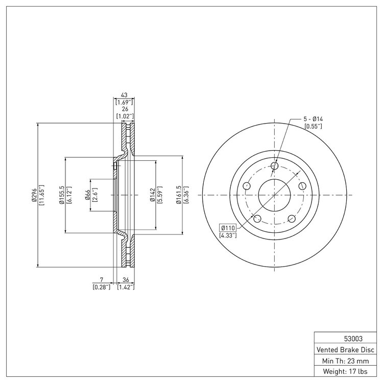 GeoSpec-Coated Rotor, 2004-2012 GM, Position: Front