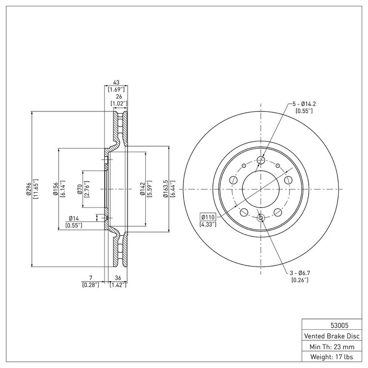 GeoSpec-Coated Rotor, 2006-2010 GM, Position: Front