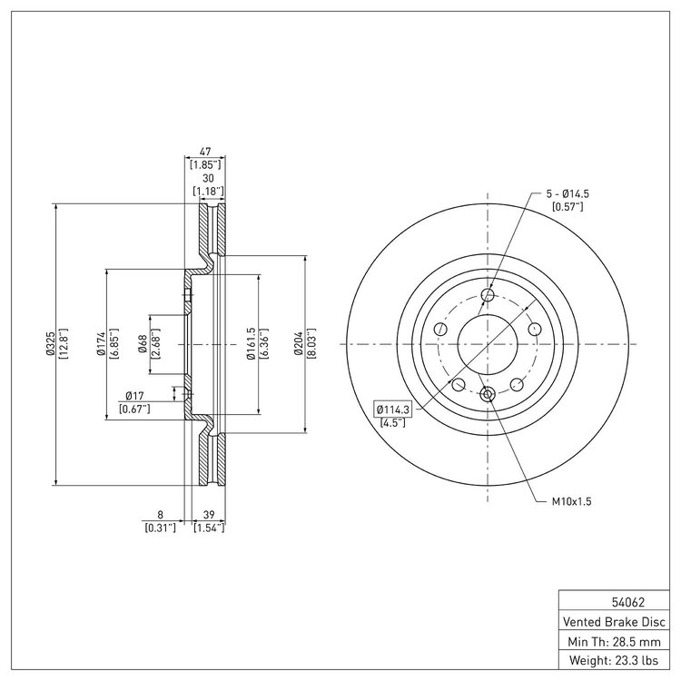 GeoSpec-Coated Rotor, 2009-2010 Ford/Lincoln/Mercury/Mazda, Position: Front