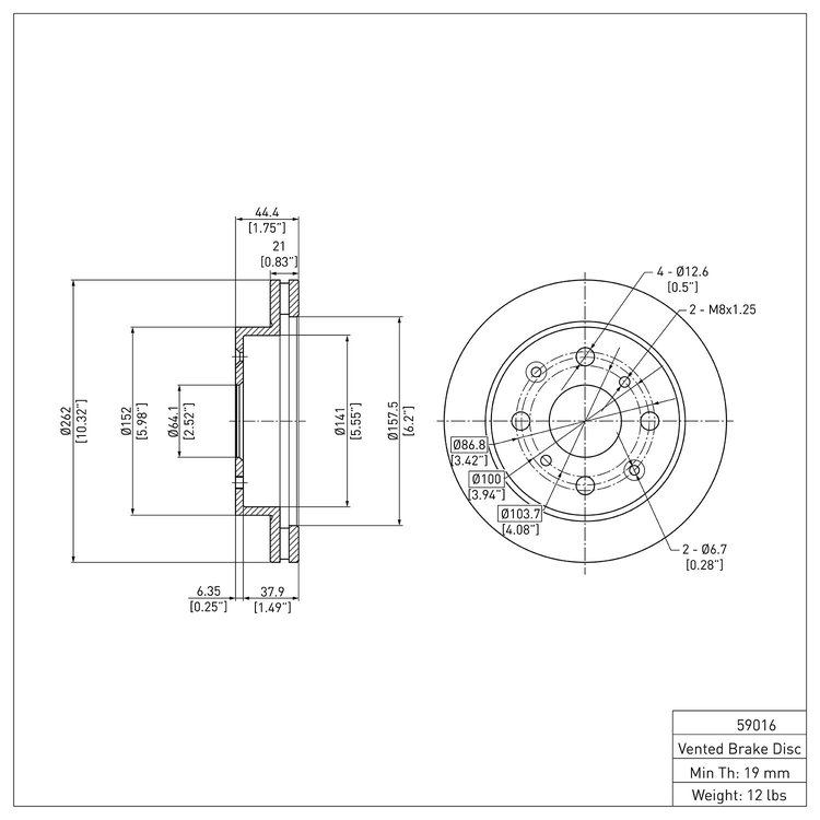 GeoSpec-Coated Rotor, 1990-2014 Acura/Honda, Position: Front