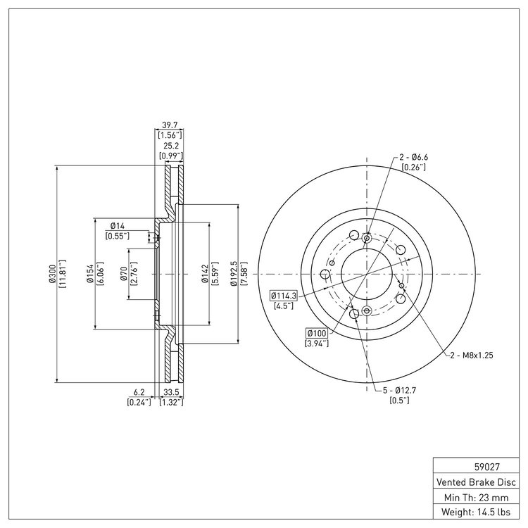 GeoSpec-Coated Rotor, 2000-2009 Acura/Honda, Position: Front