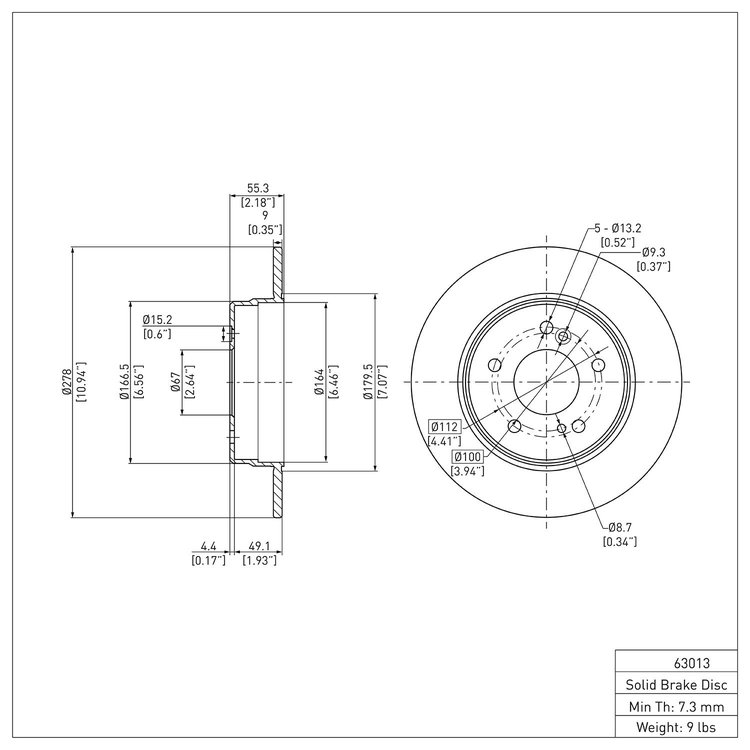 GeoSpec-Coated Rotor, 1984-1995 Mercedes-Benz, Position: Front