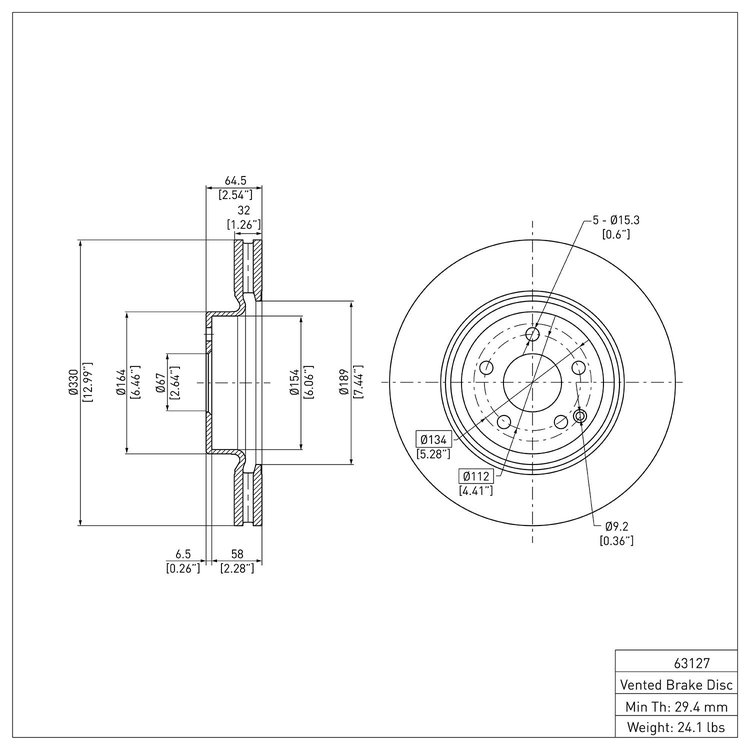 GeoSpec-Coated Rotor, 2006-2015 Mercedes-Benz, Position: Front