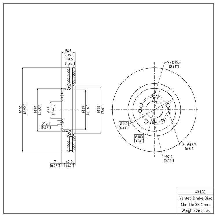 GeoSpec-Coated Rotor, 2006-2012 Mercedes-Benz, Position: Front