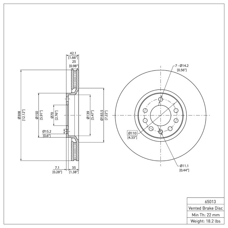 GeoSpec-Coated Rotor, 1999-2010 GM, Position: Front