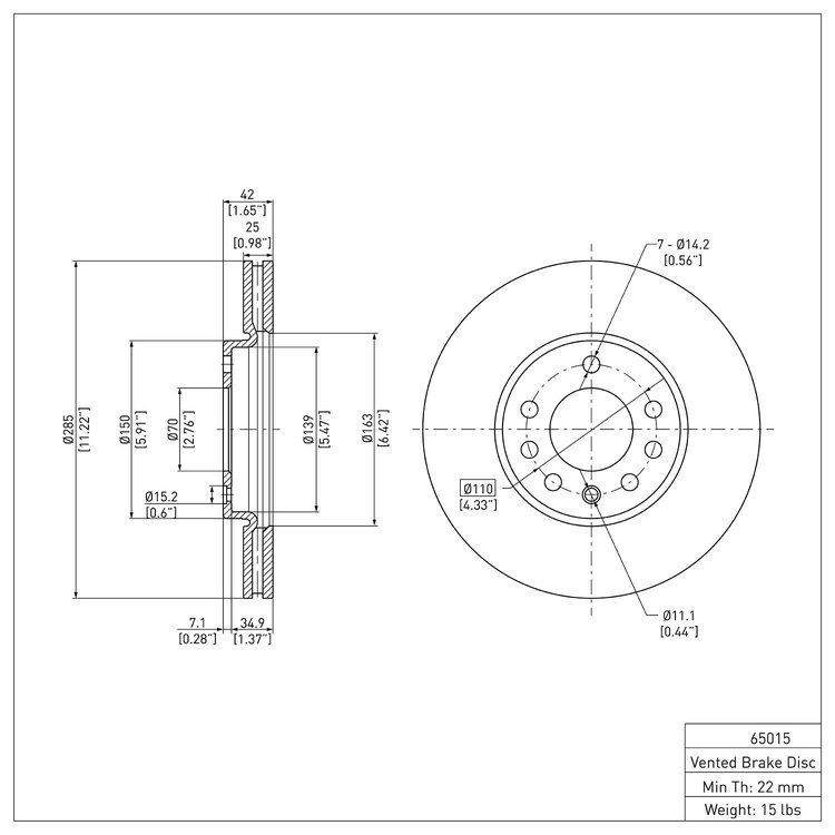 GeoSpec-Coated Rotor, 2003-2011 GM, Position: Front
