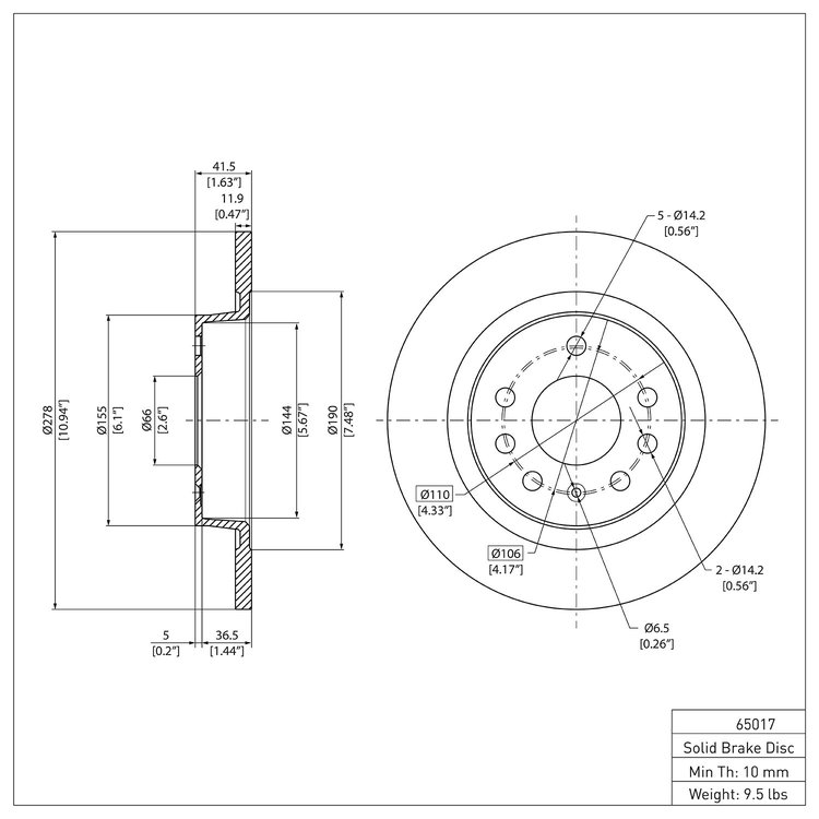 GeoSpec-Coated Rotor, 2003-2011 GM, Position: Rear