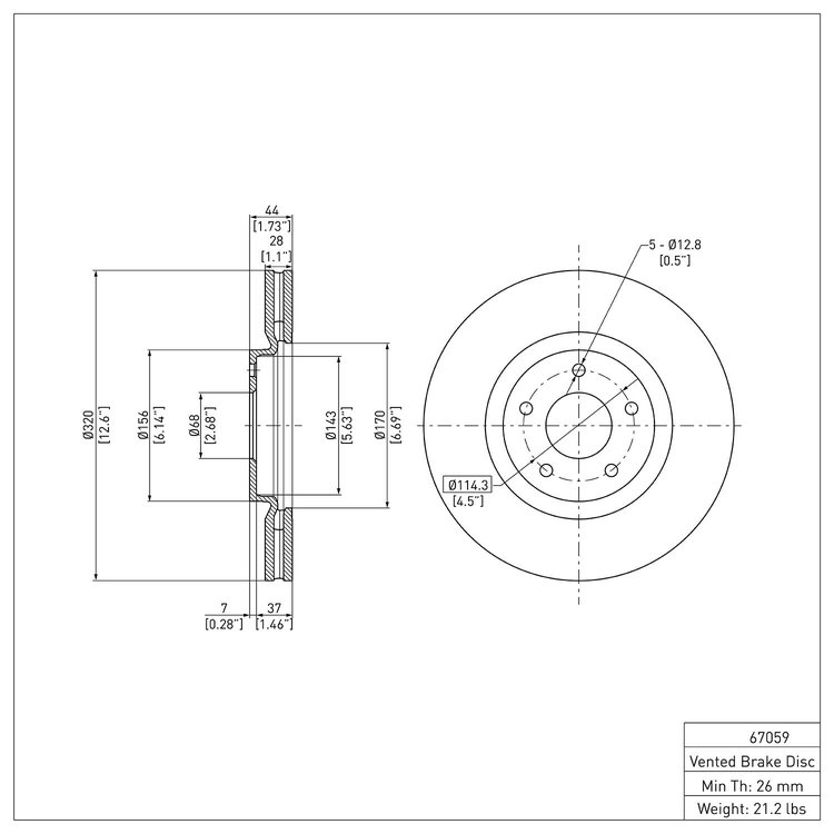 GeoSpec-Coated Rotor, 2007-2017 Fits Multiple Makes/Models, Position: Front