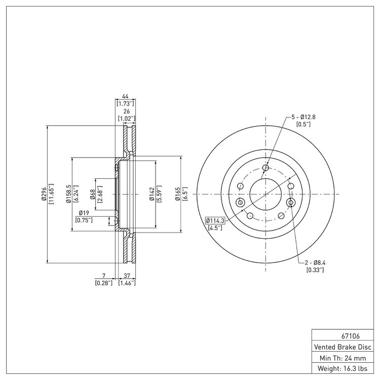 GeoSpec-Coated Rotor, Fits Select Fits Multiple Makes/Models, Position: Front