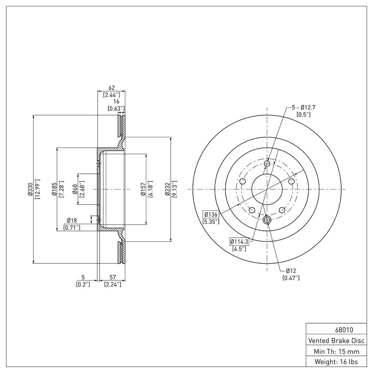 GeoSpec-Coated Rotor, 2007-2015 Infiniti/Nissan, Position: Rear