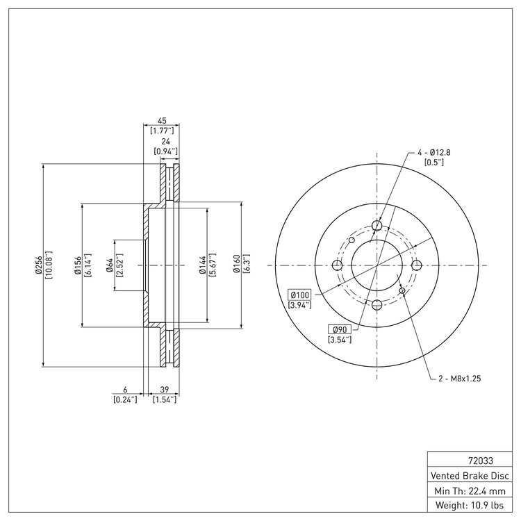 GeoSpec-Coated Rotor, 1998-2007 Mitsubishi, Position: Front