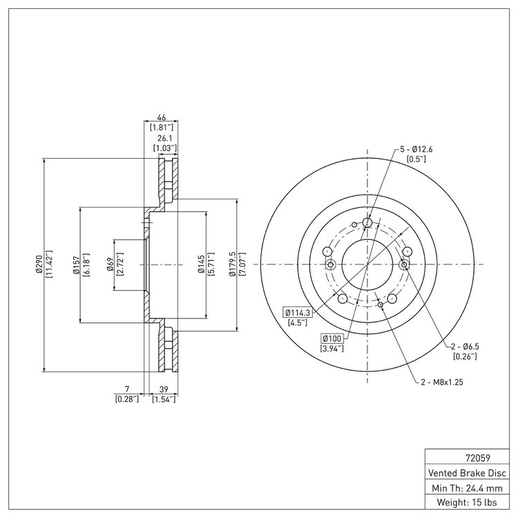 GeoSpec-Coated Rotor, 2004-2011 Mitsubishi, Position: Front