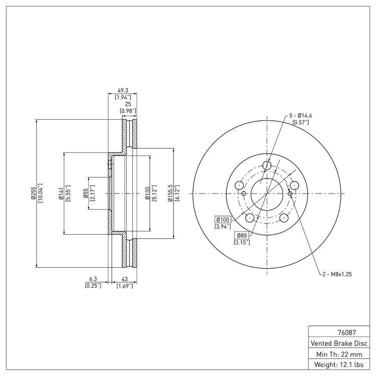 GeoSpec-Coated Rotor, 2010-2017 Lexus/Toyota/Scion, Position: Front