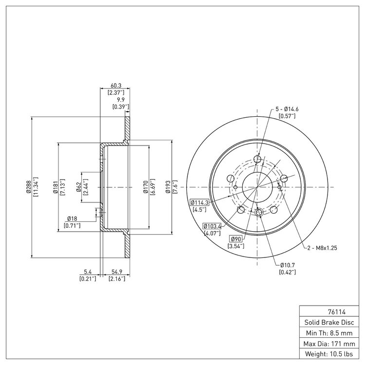 GeoSpec-Coated Rotor, 1999-2003 Lexus/Toyota/Scion, Position: Rear