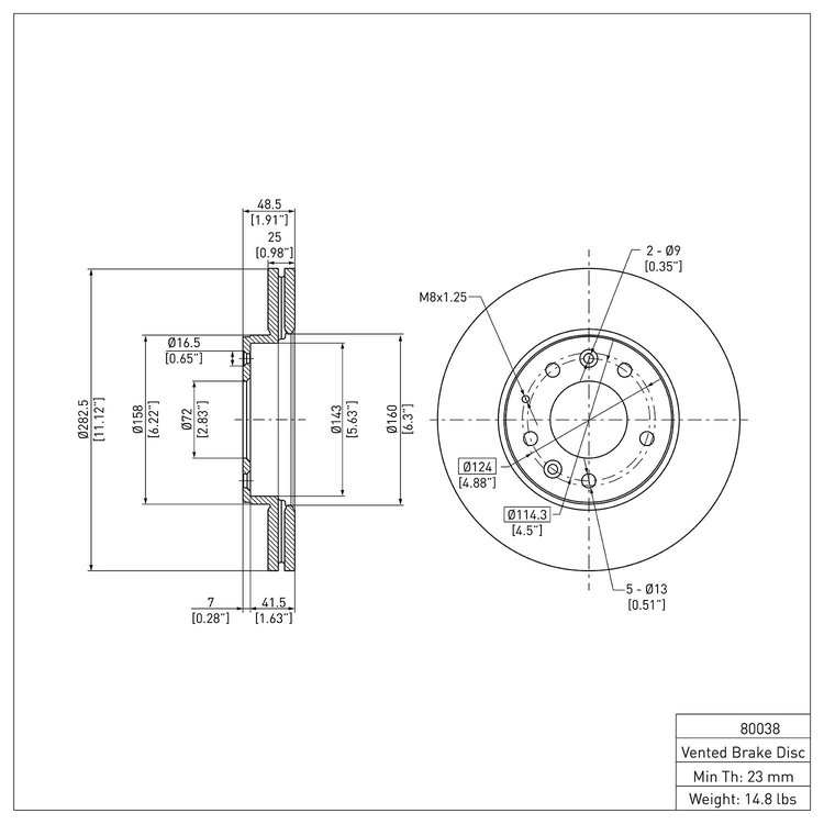 GeoSpec-Coated Rotor, 2003-2005 Ford/Lincoln/Mercury/Mazda, Position: Front