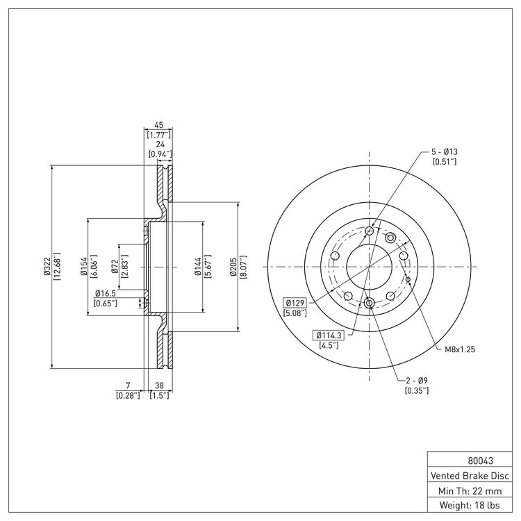 GeoSpec-Coated Rotor, 2004-2011 Ford/Lincoln/Mercury/Mazda, Position: Front