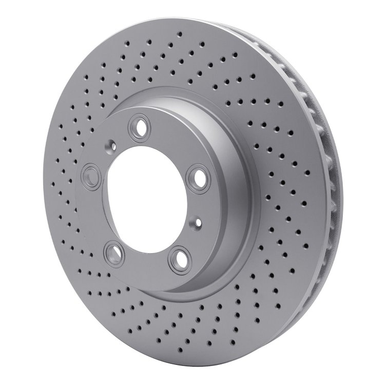 GeoSpec-Coated Drilled Rotor, 1999-2021 Audi/Porsche/Volkswagen, Position: Front Left