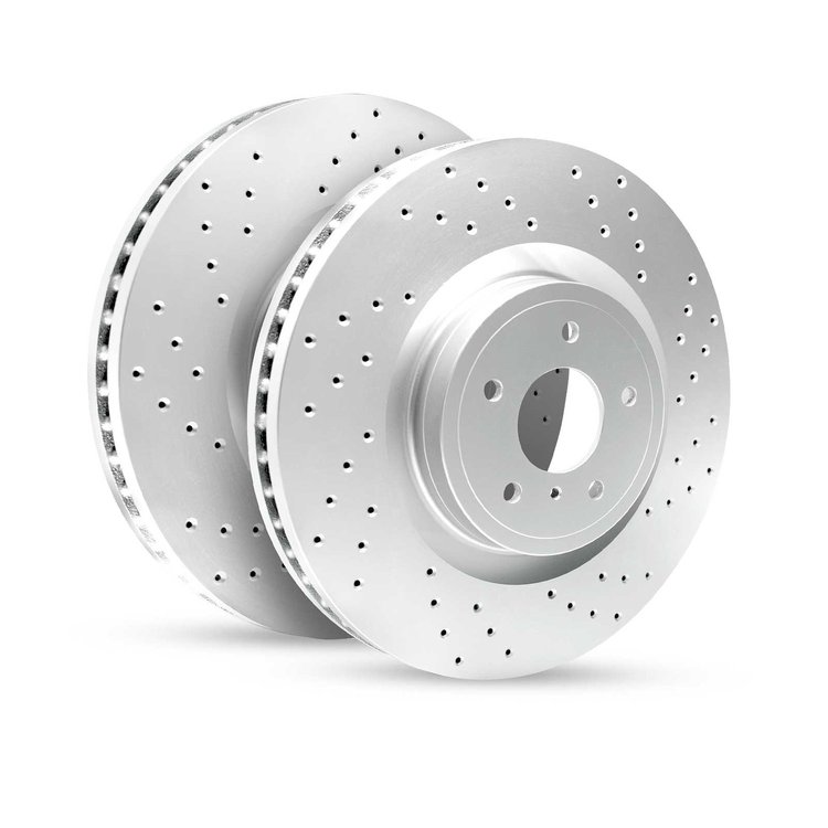 GEO-Carbon Drilled/Slotted Rotors, 2006-2013 Ford/Mazda, Position: Front