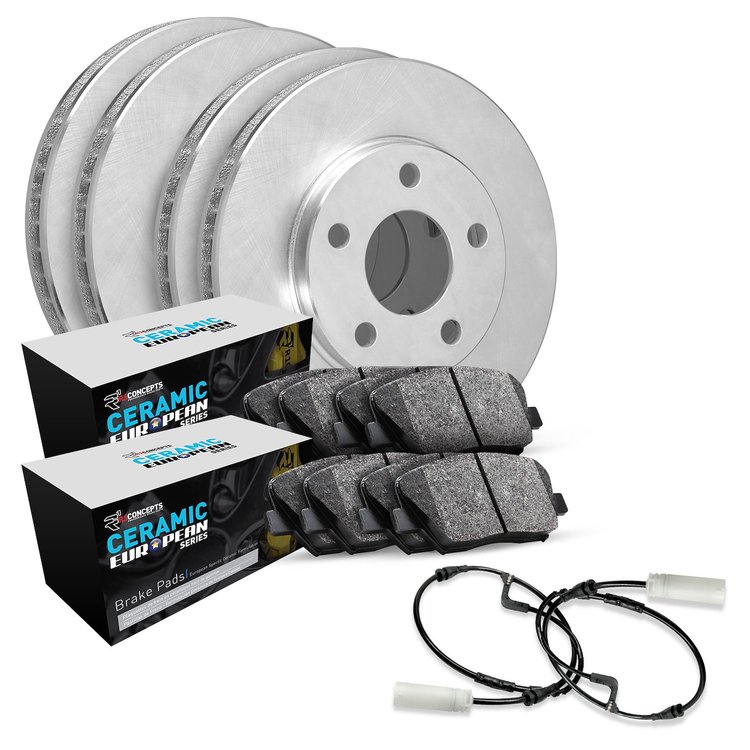 GEO-Carbon Brake Rotor Set w/Euro Ceramic Pads & Sensor, 2018-2019 Mercedes-Benz, Position: Front & Rear