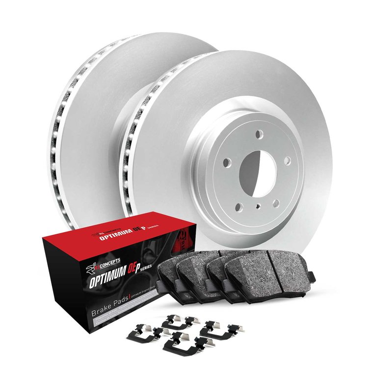 GEO-Carbon Brake Rotors w/5000 Oep Pads & Hardware Kit, 2005-2020 Subaru, Position: Front