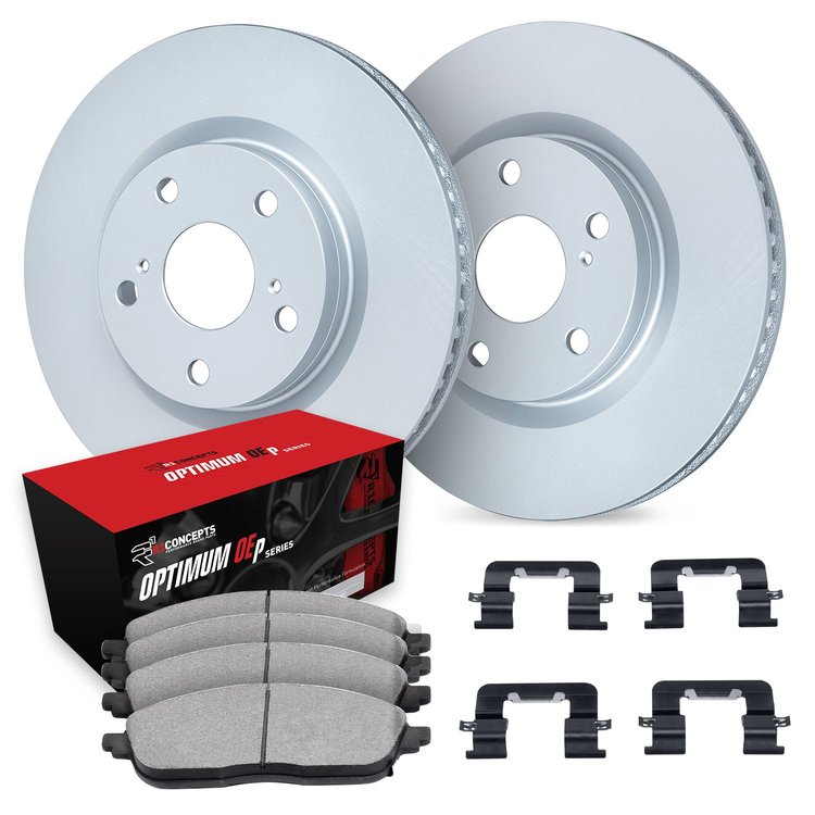 GEO-Carbon Brake Rotor Set w/Optimum OE Pads & Hardware, Fits Select Acura/Honda, Position: Front