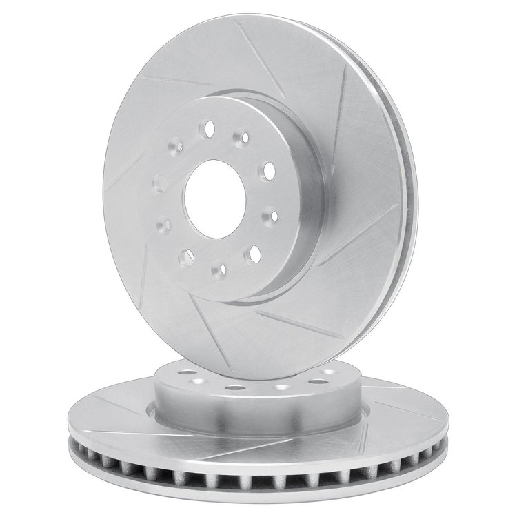 E-Line Slotted Silver Brake Rotor Set, 2018-2019 GM, Position: Front