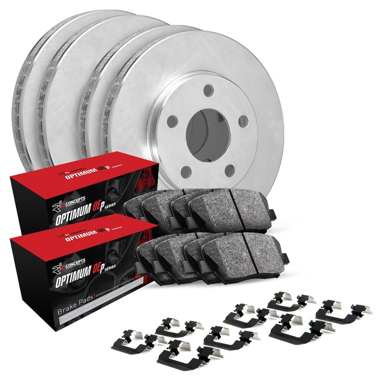 E-Line Blank Brake Rotor & Drum Set w/Optimum OE Pads, Shoes, & Hardware Kit, 2000-2003 Lexus/Toyota/Scion
