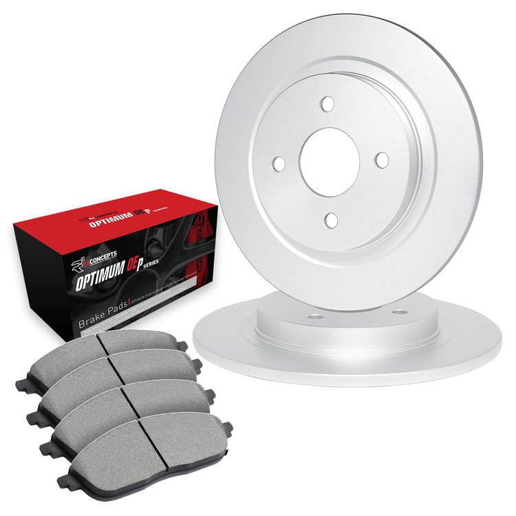 E-Line Blank Brake Rotor Set w/Optimum OE Pads, 1983-1985 Audi/Porsche/Volkswagen, Position: Front
