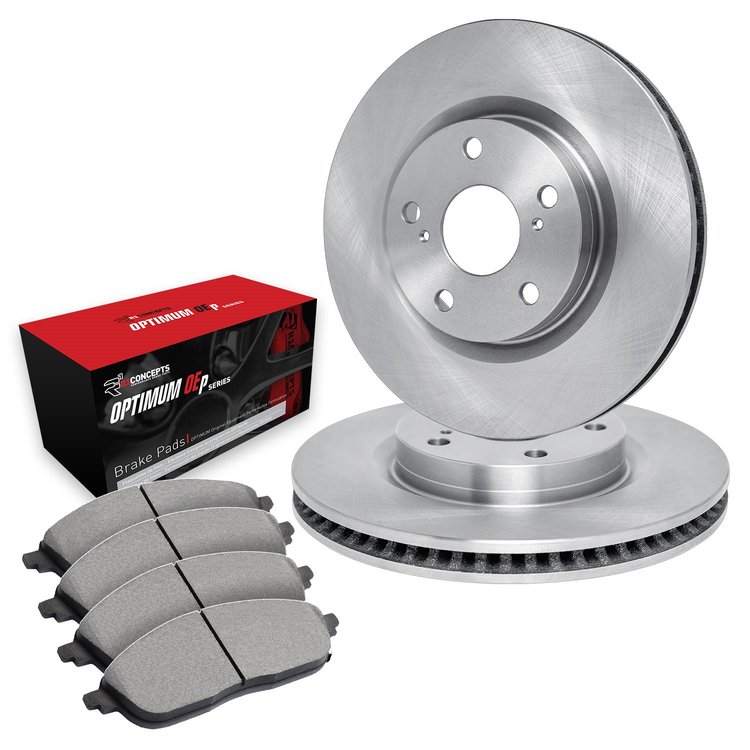 E-Line Blank Brake Rotor Set w/Optimum OE Pads, 2012-2013 Audi/Porsche/Volkswagen, Position: Rear