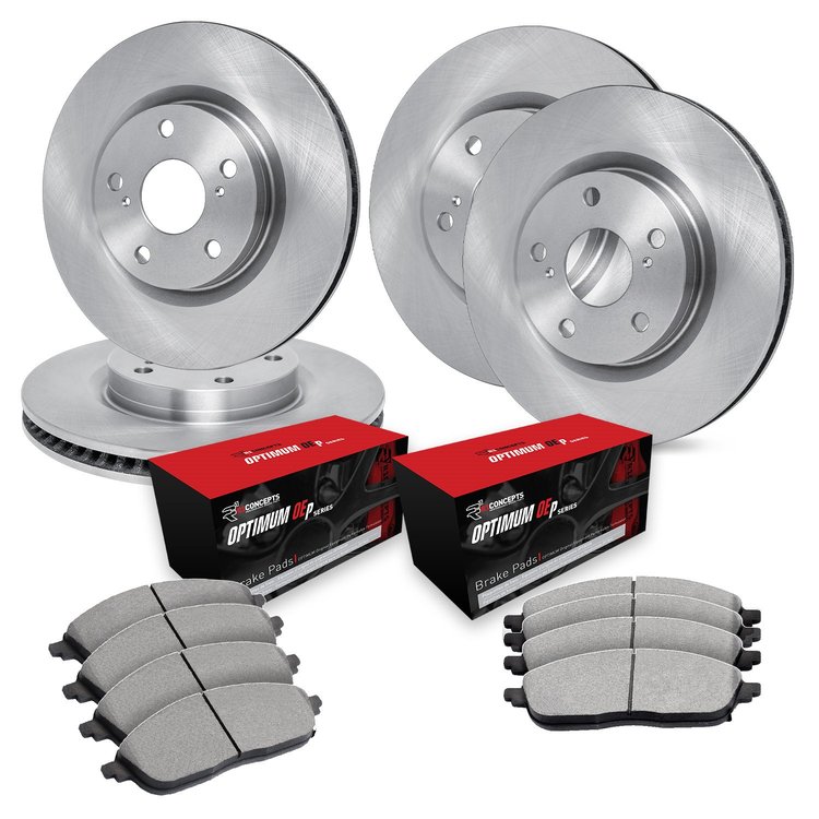 E-Line Blank Brake Rotor Set w/Optimum OE Pads, 1993-1993 Mopar, Position: Front & Rear