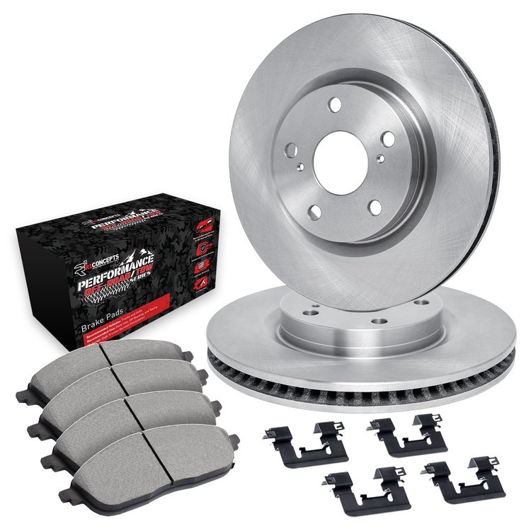 E-Line Blank Brake Rotor Set w/Performance Off-Road/Tow Pads & Hardware, 1994-1995 Ford/Lincoln/Mercury/Mazda, Position: Front