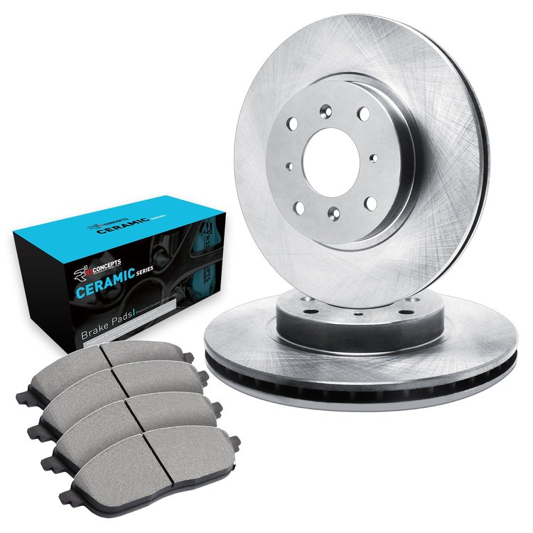 E-Line Blank Brake Rotor Set w/Ceramic Pads, 1986-1986 Infiniti/Nissan, Position: Front