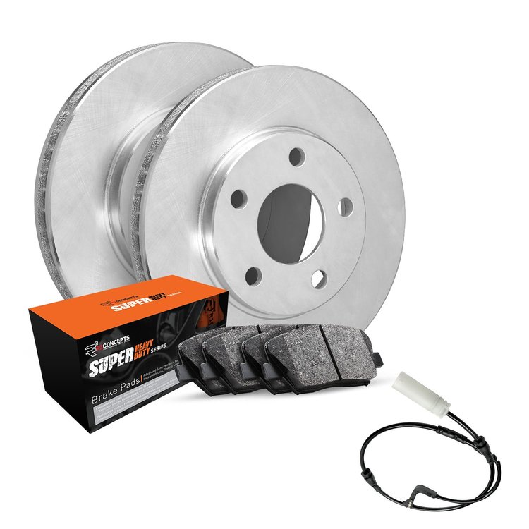 E-Line Blank Brake Rotor Set w/Super-Duty Pads & Sensor, 2002-2006 Fits Multiple Makes/Models, Position: Front