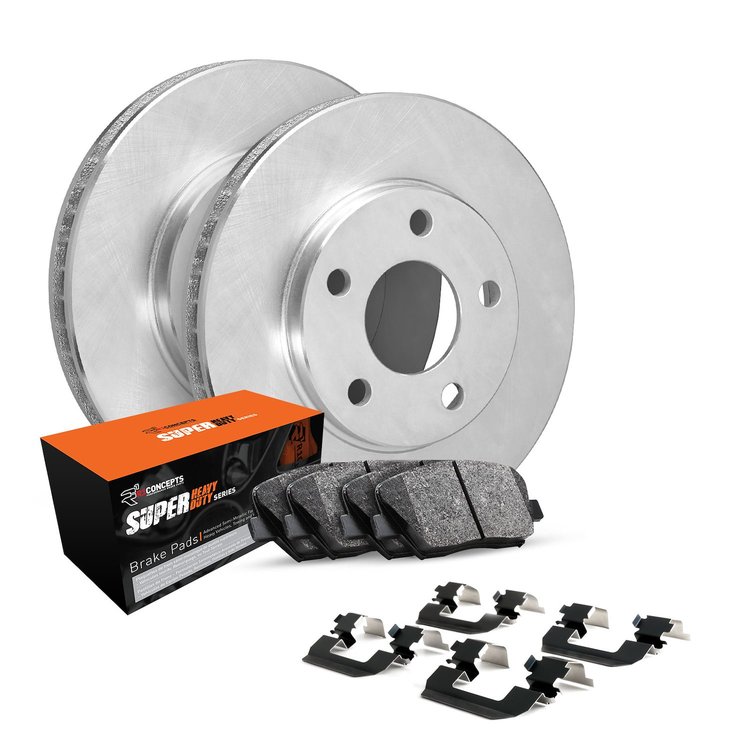 E-Line Blank Brake Rotor Set w/Super-Duty Pads & Hardware, 1994-1999 Mopar, Position: Front