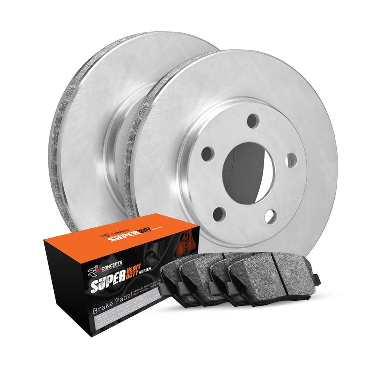 E-Line Blank Brake Rotor Set w/Super-Duty Pads, 1978-1997 Mopar, Position: Front