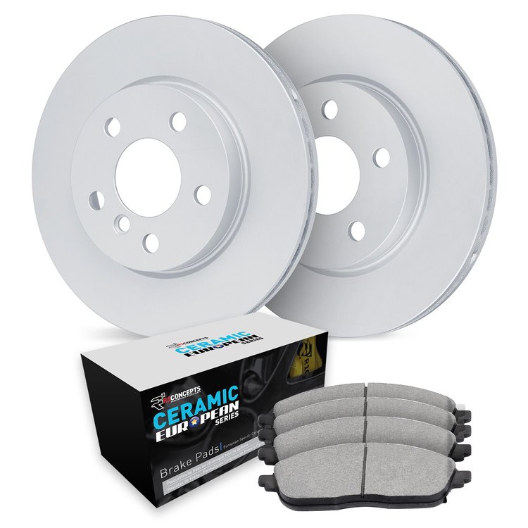 GEO-Carbon Brake Rotor Set w/Euro Ceramic Pads, 1998-1998 Audi/Porsche/Volkswagen, Position: Rear