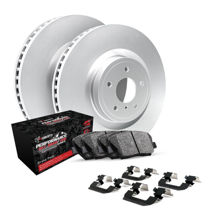 GEO-Carbon Brake Rotor Set w/Performance Off-Road/Tow Pads & Hardware, Fits Select GM, Position: Rear