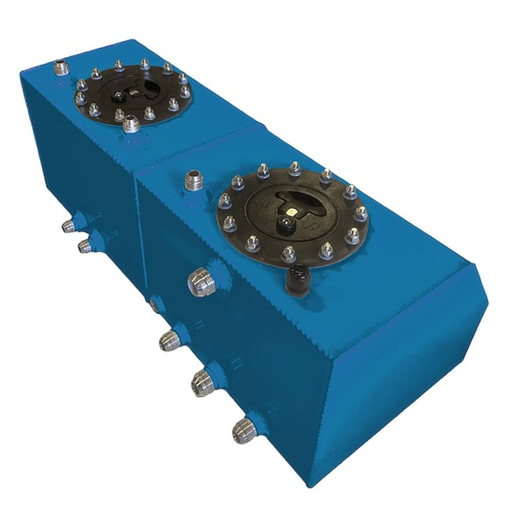 2040MC Aluminum Air/Ice Fuel Cooler Fuel Cell Combo, 4-Gallon, Blue Powder Coated