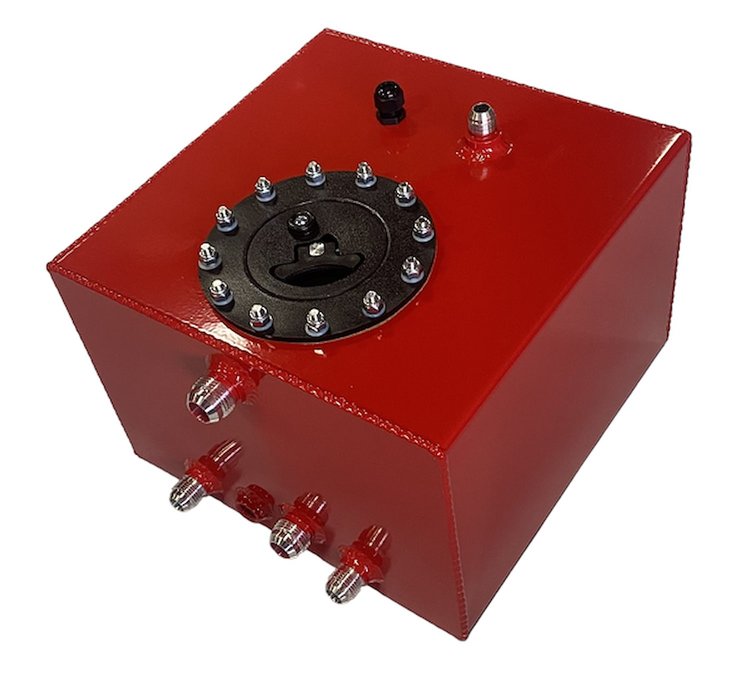 2050KB Aluminum Air/Ice Fuel Cooler Tank, 5-Gallon, Red Powder Coated