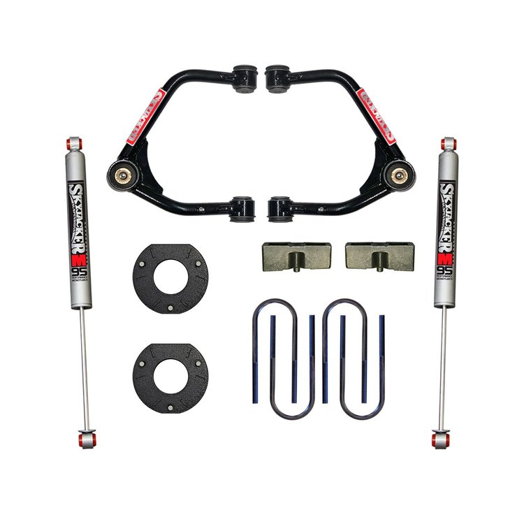 C19350MPM 3.5 in. Upper A-Arm Suspension Lift Kit Fits Select Chevy Silverado & GMC Sierra 1500 [Rear M95 Monotube Shocks]