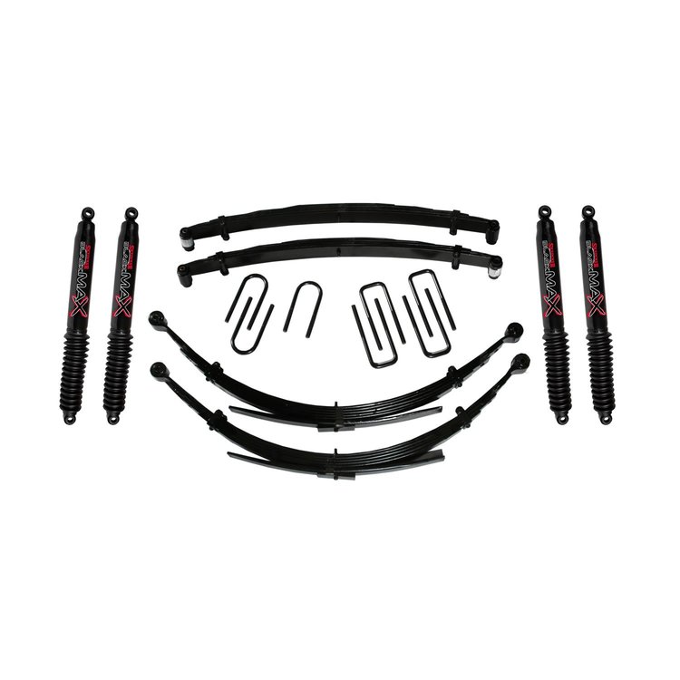 4 in. Suspension Lift Kit for 1987-1991 Dodge with Black MAX Shocks D400CDKS4-B