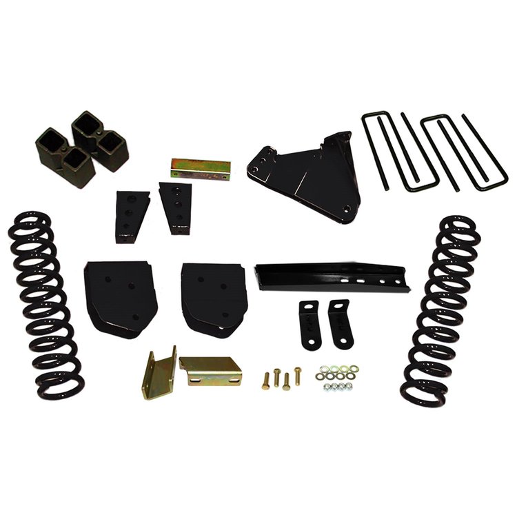 Suspension Lift Kit 4 in. Lift Incl. FrClSpg /SwyBrLwgBkt TrkBrRelBkt RadArmRelBkt SteerStabBkt BmpStpBkt BkLnXBkt RrBlk /UBlts