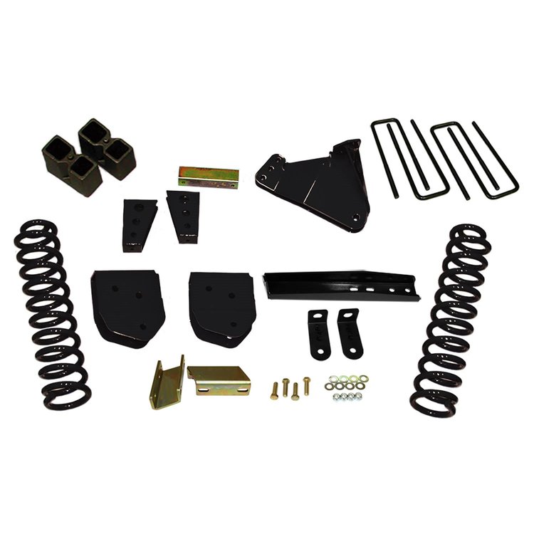 Suspension Lift Kit; 4 in. Lift; Incl. Fr Cl Spgs/SwyBarLwrBrkt; TrkBrReloBrkt; RadArmReloBrkt; Stee