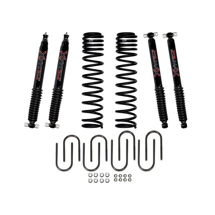 3 in. Dual-Rate Long Travel Suspension Lift Component Box w/Black Max Shock for 1984-2001 Jeep Cherokee XJ