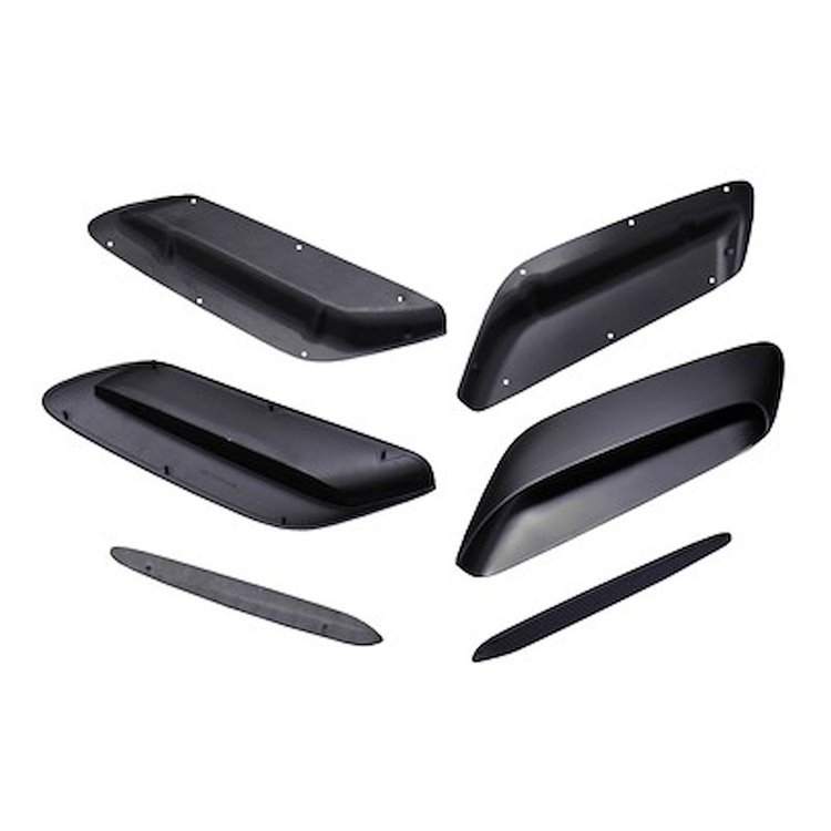 GMK2422255701S 6 Pieces Hood Ornament Set for 1970-1974 Cuda With Dual Scoop Twin Bulge Hood