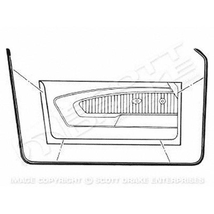 GMK302042564P Left/Driver Side/Right/Passenger Side Pair Door Weatherstrips for 1964-1966 Ford Mustang