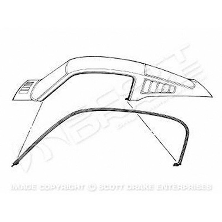 GMK302053765P Left/Driver Side/Right/Passenger Side Pair Roof Rail Weatherstrips for 1965-1966 Ford Mustang Fastback