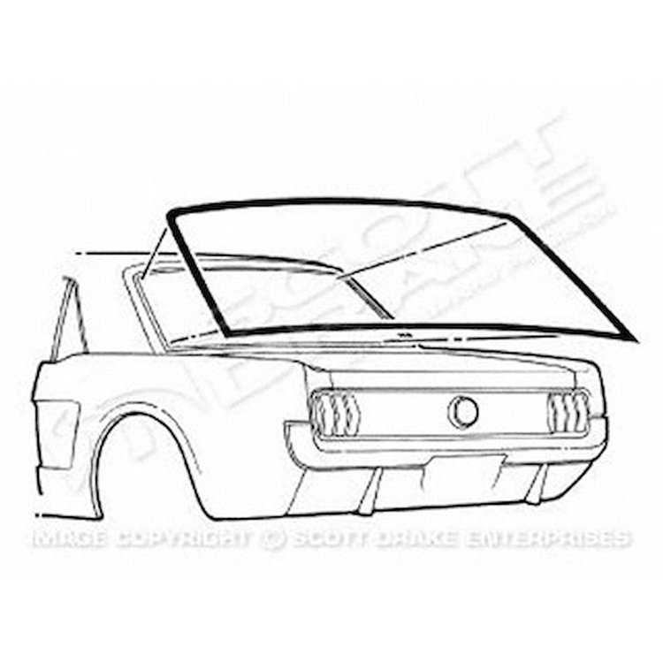 GMK302071864 Trim Rear Window Gasket for 1964-1968 Ford Mustang Coupe