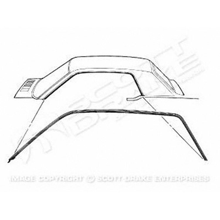 GMK3021537671P Left/Driver Side/Right/Passenger Side Pair Roof Rail Weatherstrips for 1967-1968 Ford Mustang Coupe